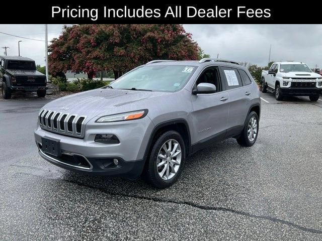 2018 Jeep Cherokee Limited 4x4 in Silver — front three-quarter view
