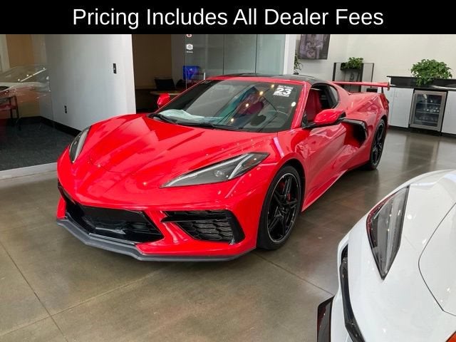 2023 Chevrolet Corvette Stingray 1LT in Torch Red — front three-quarter view