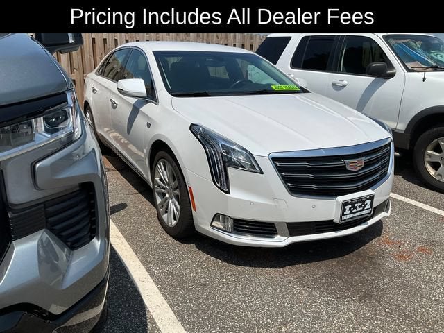 2019 Cadillac XTS Luxury in Crystal White Tricoat — front three-quarter view