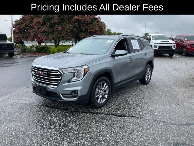 2024 GMC Terrain SLT in Sterling Metallic — front three-quarter view