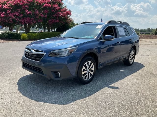 2020 Subaru Outback Premium in Blue — front three-quarter view