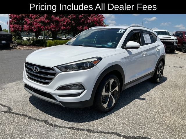 2017 Hyundai Tucson Sport in White — front three-quarter view