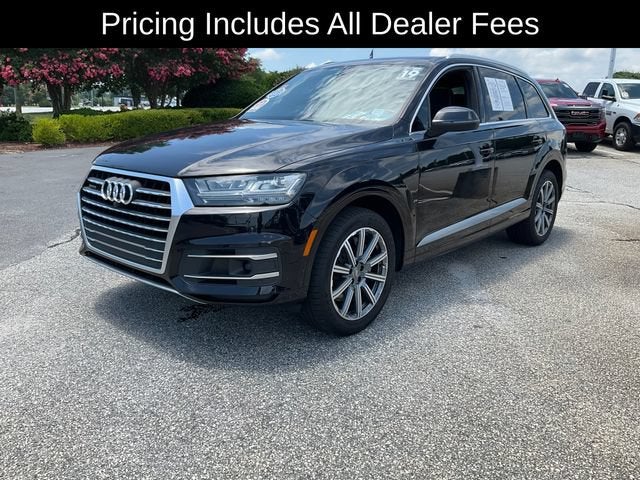 2019 Audi Q7 45 Premium in Black — front three-quarter view
